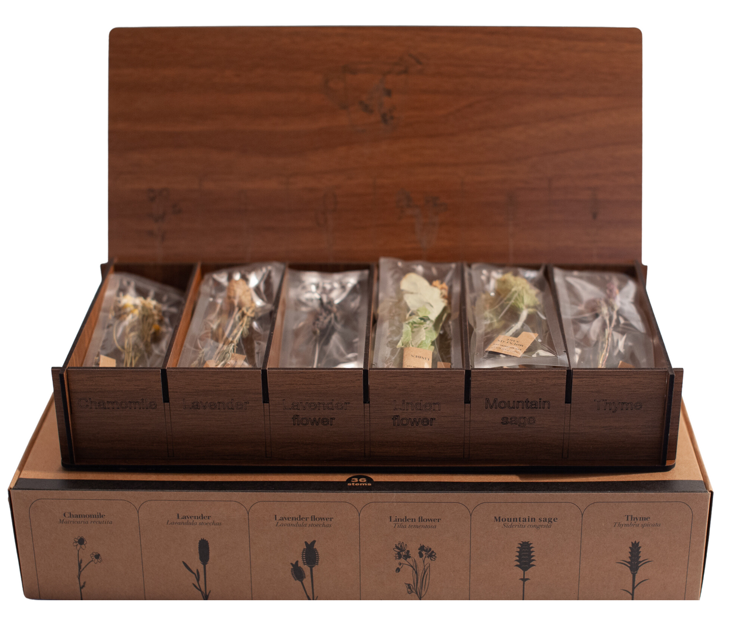 Herbal Flower Teas, Wooden Box